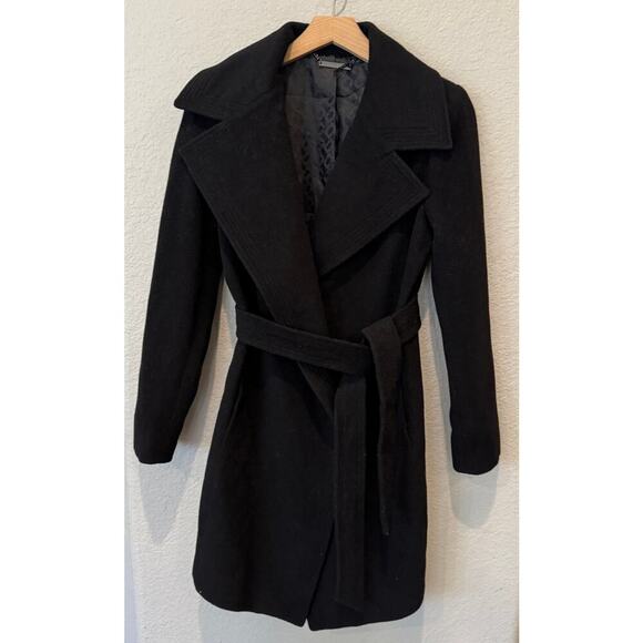 Diane von Furstenberg Wool Blend Wrap Coat Size 6 - Picture 8 of 9